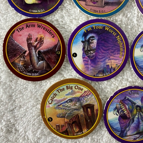 Vintage 1990’s Collectible S.G.I. I’m Your Worst Nightmare Fantasy POGs x15 - Picture 4 of 11
